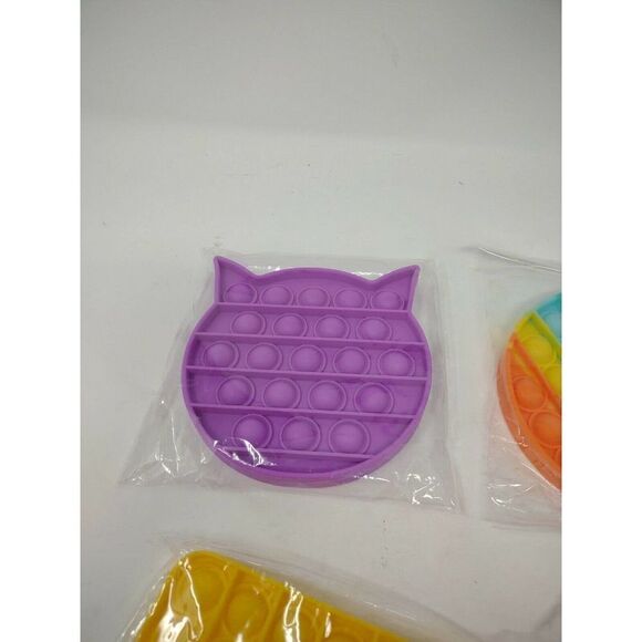 Push Pop Pop Bubble Sensory Fidget Toy Pack of 4 Multicolors Yellow Purple Fun - Picture 5 of 5